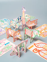 Load image into Gallery viewer, Animal Postcards -- color me, make me, keep me